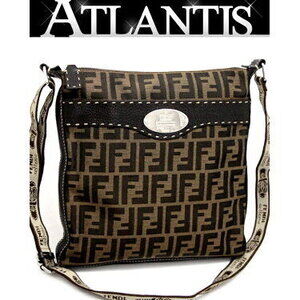 Fendi Zucca Shoulder Bag Logo Brown Canvas